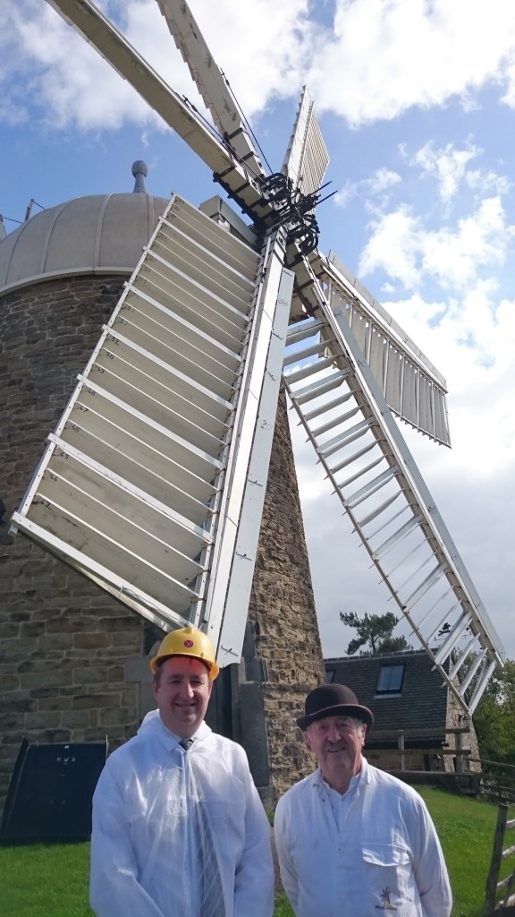 Visit to Heage Windmill - Nigel with trustee and miller Brian Naylor