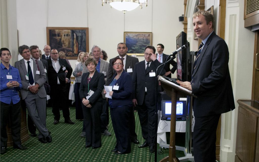 Nigel delivering a speech about the campaign