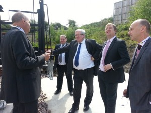 Patrick McLoughlin MP and Nigel Mills MP with directors of Collis Engineering