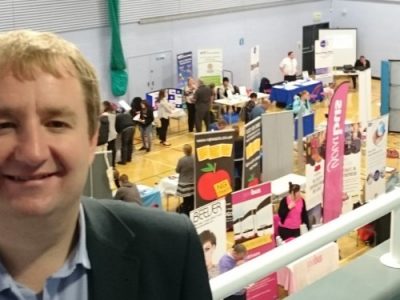 Nigel at his fourth Jobs Fair, held in October 2015